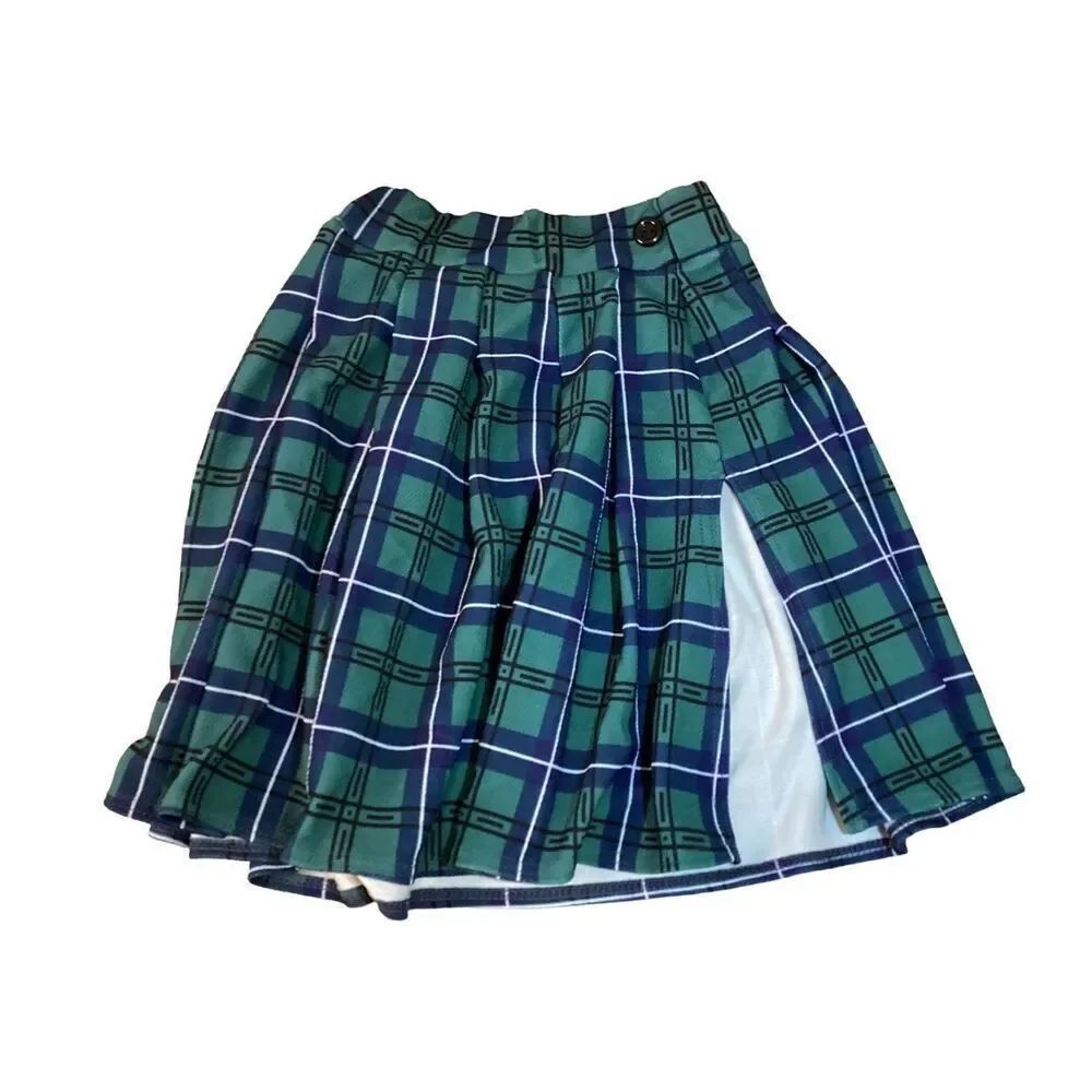 Pretty Little Thing Plaid Skirt Side Slit Schoolgirl Alternative Grunge Punk